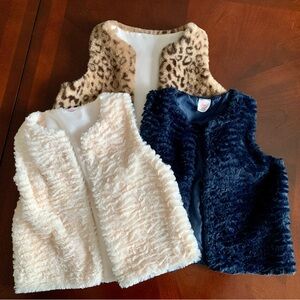 Kids Faux Fur Vest Bundle (3) SzM 7-8